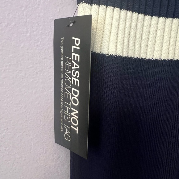 NY&Co Navy and White Striped Ribbed Tank Dress - Picture 4 of 5